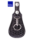 Leather Key Strap With Flap - Black